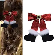 Christmas Hair Accessories Rhinestone Bow Hair Clips Red Glitter Bow Tie for Girls Xmas Christmas Bows for Hair Barrettes for Thick Fine Hair Decor for Women Wife Christmas Xmas Gifts for Daughter