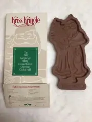 NEW in Box 1991 Kris Kringle Christmas Cookie Mold & Recipes Longaberger Pottery