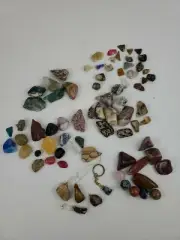OVER 75 NEW Large And Small Various Color Gem Stones Agates Minerals Rocks 2 LBS