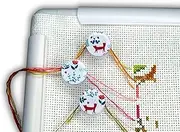 Needle minder for cross stitch fox The set of 3 parking bobbins needle minders floss holders keeper Magnetic clips tightening floss Cross stitch parking bobbins for embroidery frame scroll rod qsnap hoop Tension clips thread catcher