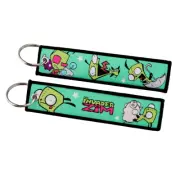 Invader Zim Gir Cartoon Embroidered Jet Tag Keychain