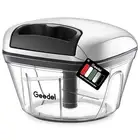 Manual Food Processor Vegetable Cutter, Pull Chopper with String, Food Choppe...