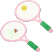 JOINPAYA 1 Set Badminton Set Rackets Shuttlecocks Durable and Safe Outdoor Sports for Eye Catching Design with Skid Handle for Ages and Up