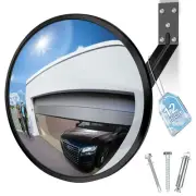 12 inch Acrylic Convex Mirror, Adjustable Wide Angle View Indoor Security Mir...
