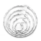 Pair Sterling Silver Twisted Creole Tube Hoop Earrings Sleeper Hoops / Sleepers
