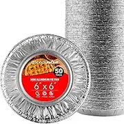 Stock Your Home 6 Inch Aluminum Foil Pie Pans (50 Count) – Disposable & Recyclable Mini Tins for Bakeries, Cafes, Restaurants – Durable Pans for Baking, Fruit Tarts, and Quiche