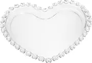 Cabilock Heart Shaped Glass Tray Decorative Snack Dish for Fruits Desserts Versatile Serving Plate for Parties Home Entertainment Lightweight Easy to Clean