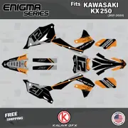 Graphics Kit for Kawasaki KX250 (2021-2024) Enigma Series - Orange