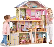 Kidkraft Majestic Mansion Wooden Dollhouse w/ 34-Piece Accessories, Working Elev