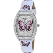 Christian Van Sant Women's Watch Papillon Quartz Silver Dial White Strap CV4871