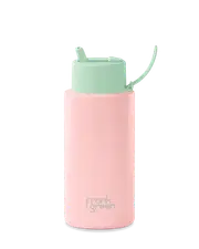 frank green Customisable Ceramic Reusable Bottle (for Gift Sets) - 34oz 1,000ml - Blushed Mint Gelato