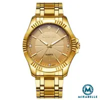在飛比找森森購物網優惠-【Mirabelle】微熱阿波羅 高貴金不鏽鋼錶 男女顏色可
