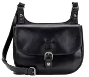 Patricia Nash Claretta Leather Crossbody Saddle Bag-Black w/Dustbag NWT