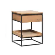 Modern Furniture RIVOLI Side Table - Natural Oak / Black