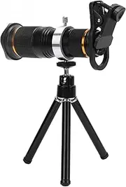Phone Telephoto Lens, 20X 4K HD Monocular Telescope with Smartphone Adapter Tripod, High Power Monoculars for Sports Hiking Traveling