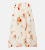 [Vince] Vince Floral gathered midi skirt AU 14 multicoloured