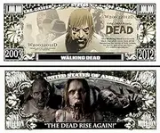 The Walking Dead Comic Book Series Zombie Commemorative Novelty Million Bill with Semi-Rigid Bill Protector