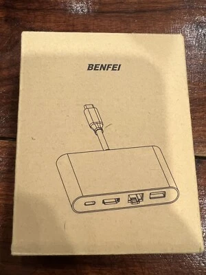 BENFEI USB C HUB 4in1 USB Type-C Adapter USB C to USB Ethernet , J