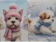 Swap cards Modern playing card back Dogs in the snow