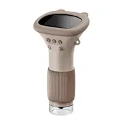 Mini Children Electron Microscope Pocket Microscope for Children with 8 LEDs Digital Microscope with Adjustment Button Brown