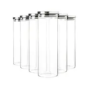 Argon Tableware Glass Storage Jars with Metal Lids - 2 Litre - Pack of 6
