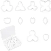 DNAMYJME 10 Pcs Polymer Clay Cutters 10 Shapes Petal Clay Cutters Beautiful Polymer Clay Jewelry Cutters Unique Mini Clay Cutters for Earrings Necklaces Brooches Making