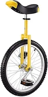 16" / 18" / 20" Kid's/Adult's Trainer Unicycle, Height Adjustable Skidproof Butyl Mountain Tire Balance Cycling Exercise Fun Bike Bicycle Fitness (Color, Yellow, Size, 18 Inch Wheel),Ye. Durable TDF