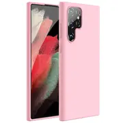 ZUSLAB Galaxy S22 Ultra Case 5G Nano Silicone Shockproof Gel Rubber Bumper Protective Cover for Samsung 2022 - Pink