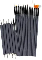 20 piece Nail Art Brushes and Nail Dotting Tools Set