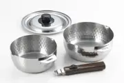 Stainless Steel Pots Set Stackable Yoshikawa Yukihira, Japan Authentic