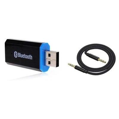 USB Bluetooth Receiver Adapter Wireless Audio Adapter 3.5mm Car Kit Music Rec...