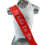 Hens Night Party Bridal Sash Red/White - Bride To Be