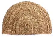 Half Round Door Mat Non-Slip Durable Door Mats Welcome Entrance Way Rug Beige