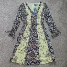 Modcloth Unique Persona Long Sleeve Floral Patchwork Midi Dress Size 12 NWT