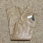 NWT Aritzia Babaton Command Vegan Leather Pants Mid-rise Gold Camel Size 6
