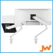 Atdec Ora Duo Monitor Arms With Laptop Tray - White