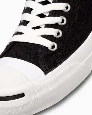日本限定 Converse JACK PURCELL 基本款 開口笑 黑色 帆布鞋 藍標/ 25.5 cm