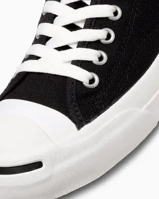 日本限定 Converse JACK PURCELL 基本款 開口笑 黑色 帆布鞋 藍標/ 26.5 cm