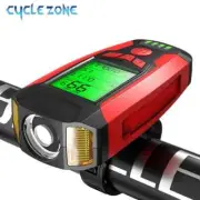 5 In 1 Bike Light With Bicycle Computer LCD Speedometer Odometer 5 Modes Horn