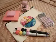 The Patched Pouch Pink Sunrise mini Office supplies Custom Gift Set NEW macaron
