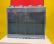 New Retired LEGO Minifigure Display Blue Holds 8 Minifigures With Black Plates