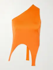 [Marie Adam-Leenaerdt] Marie Adam-Leenaerdt - One-shoulder Asymmetric Jersey Top - Orange - FR 34 FR 34 Orange