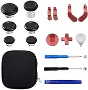 Gaming Accessory Replacement for Xbox One Elite Series 2 Controller Accessories Replacement Buttons Pack Metal Mod 6 Swap Joystick, 4 Paddles, 2 D-Pads, 4 Tools (Red)