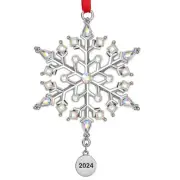 2024 Christmas Hanging Ornament, 3D Snowflake Ornaments for Christmas Tree, W...