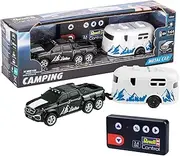 Revell Mini RC Car with Camper & Trailer, 2.4 GHz Remote Control, 3 Speed Modes, Ages 6+