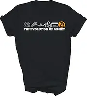 [SDVN] The Evolution of Money Bitcoin BTC Crypto Cryptocurrency Gift Unisex Shirt Women Men T-Shirt (Black;L)