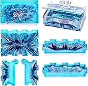 Resin Rectangle Box Mold, Epoxy Resin Silicone Large Storage Container with Lid Set Mould for Casting, Perfect for Dominoes Coffee Pod Jewelry Napkin Candy Cosmetics Trinket Crafts DIY Organizer