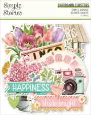 Simple Vintage Flower Shoppe Chipboard-Clusters
