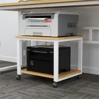 在飛比找樂天市場購物網優惠-打印機架/印表機架 實木打印機置物架桌面收納架子辦公室桌下底