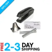 Compact Black Stapler Value Pack: 20 Sheets, 1250 Staples & Tacker Included